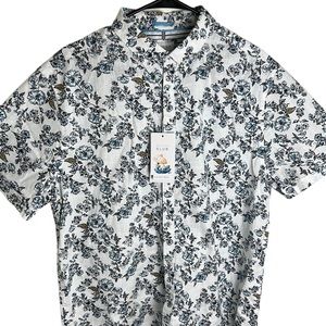 Cactus Man Cotton Printed Slub Floral Button Up Shirt Men’s Size XL